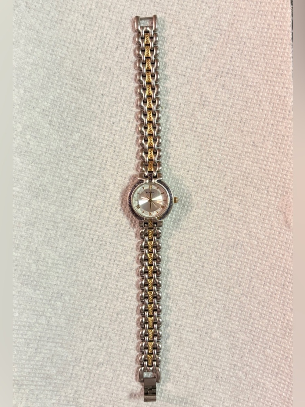 Fossil Two-Tone Silver and Gold Women's Link Bracelet Watch